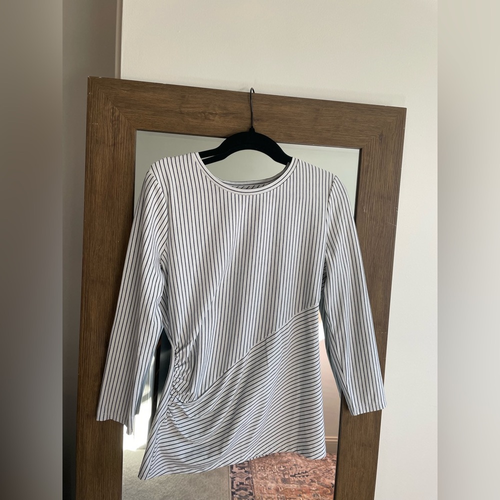 Ann Taylor striped blouse 3/4 sleeves - small